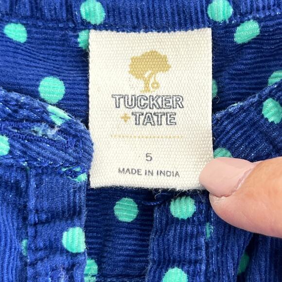 Girls Tucker + Tate Blue Polka Dot Corduroy Shirt Size 5 - Picture 2 of 6